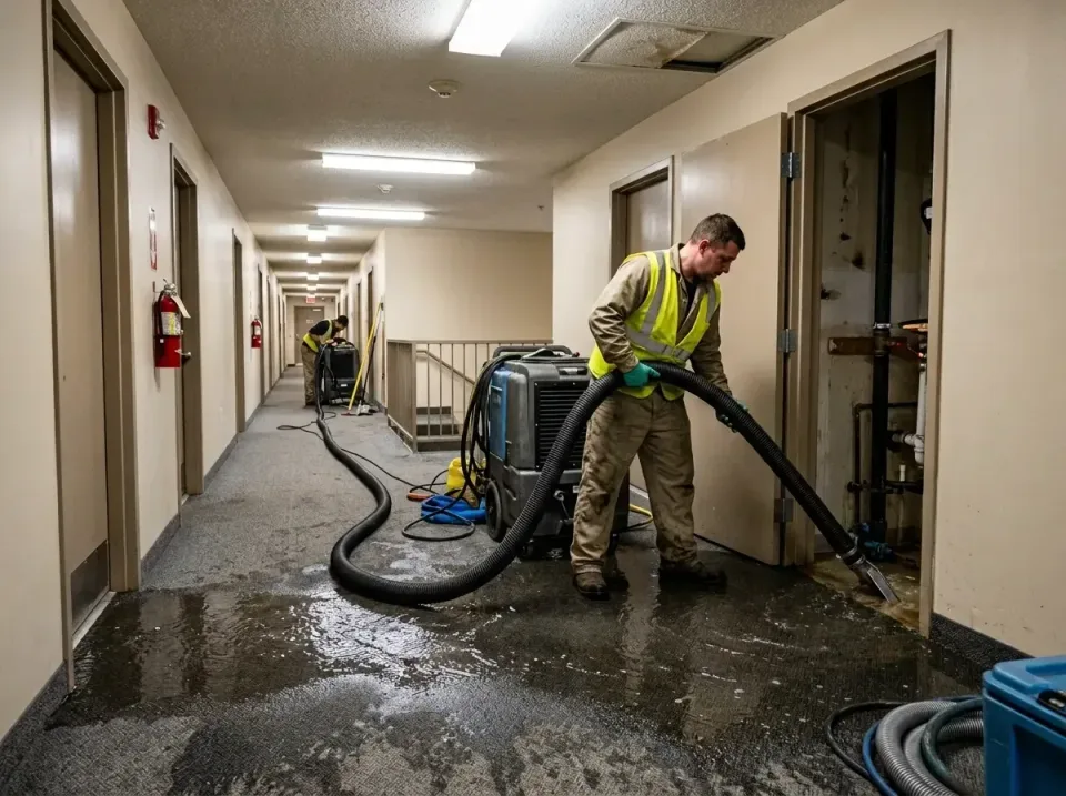 multi-unit-apartment-hallway-f-005 — frequently asked questions, Emergency Burst Pipe Water Extraction & Removal in Broken A…